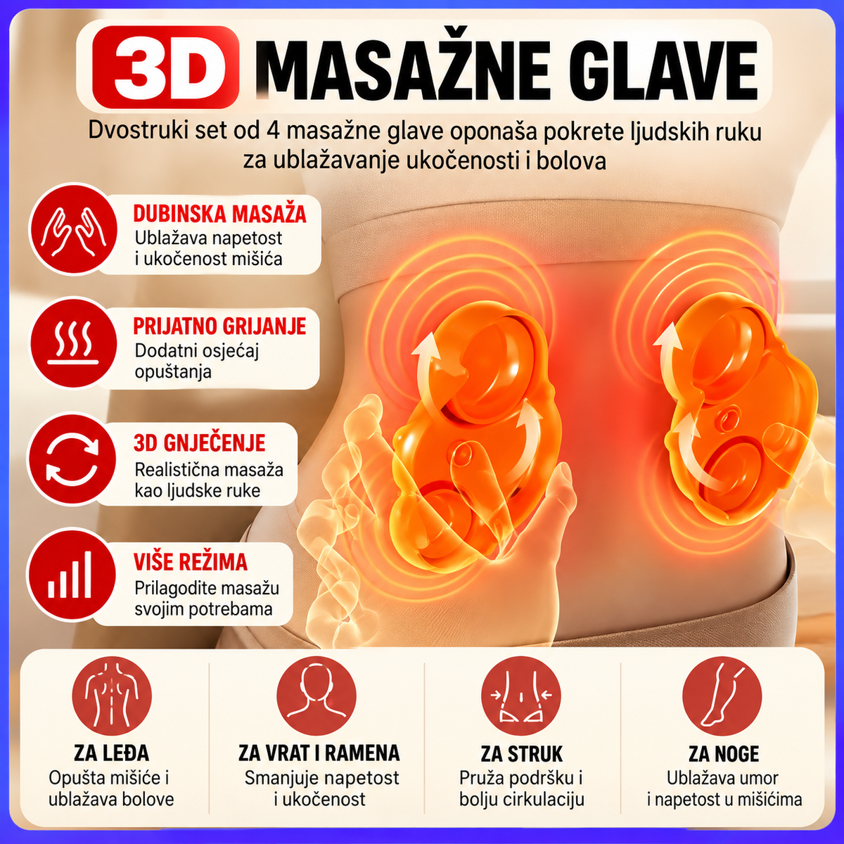 4D MULTIFUNKCIONALNI MASAŽER 3U1