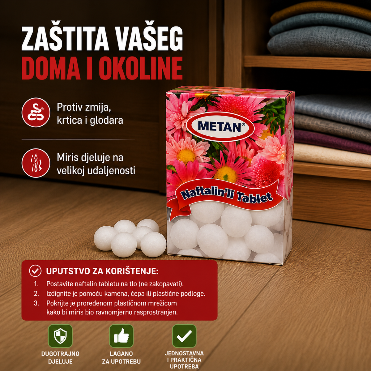 Naftalin Protiv Zmija, Krtica, Glodara i Moljaca