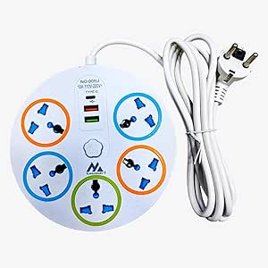 Pametna kružna produžna utičnica sa USB punjačima