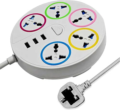 Pametna kružna produžna utičnica sa USB punjačima