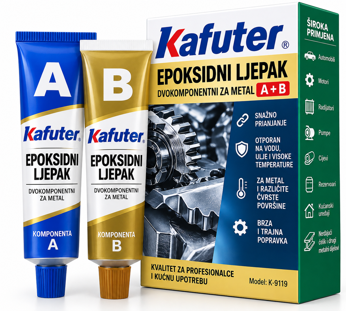 Kafuter A+B Epoksidni Ljepak za Metal
