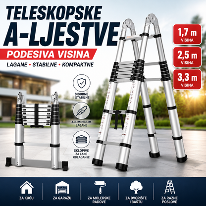 TELESKOPSKE ALUMINIJSKE A-LJESTVE