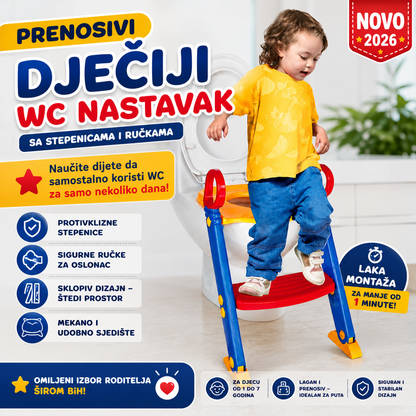 Prenosivi Dječiji WC Nastavak - Sa Stepenicama i Ručkama