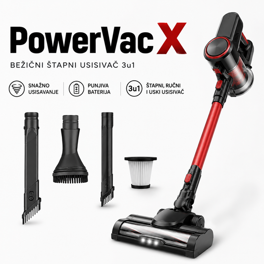 PowerVac X™ – Bežični Štapni Usisivač 3u1