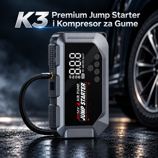 K3 5u1 Jump Starter i Kompresor za Gume