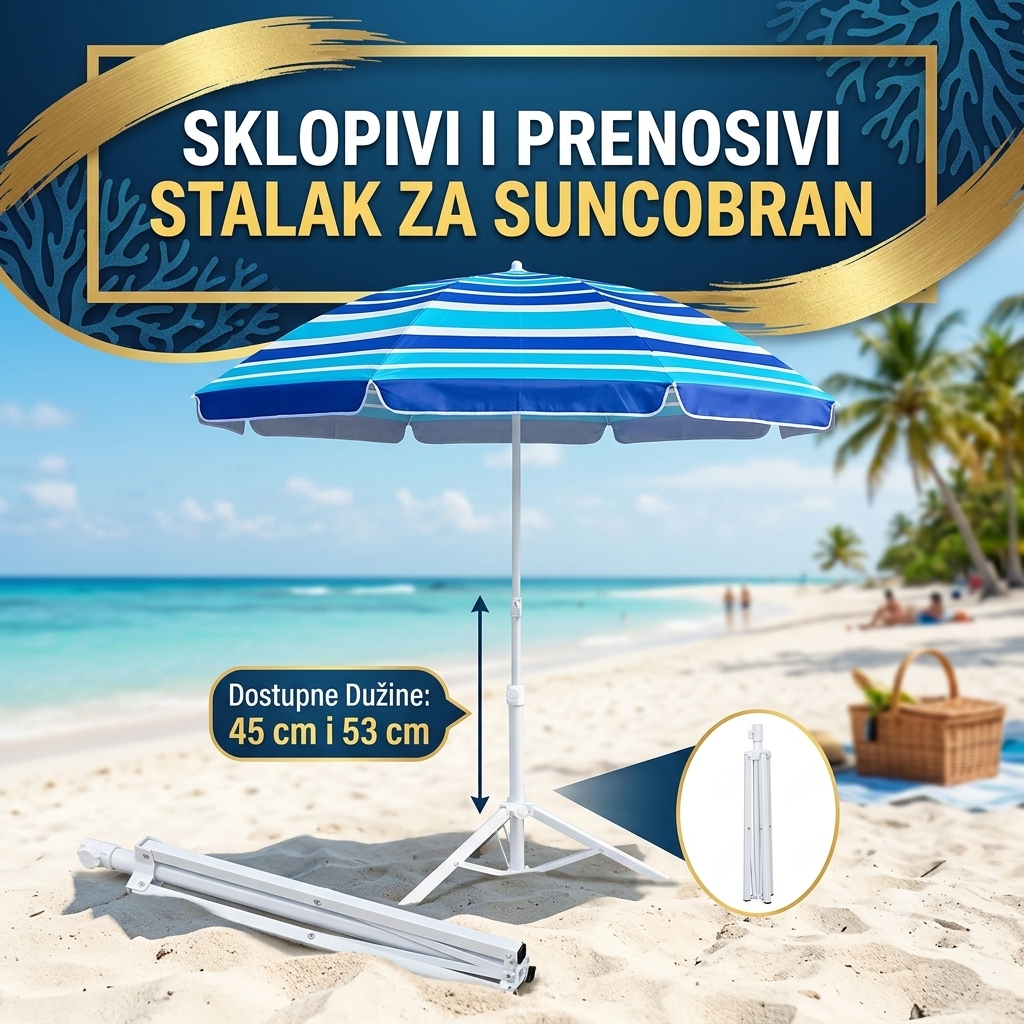 Sklopivi i Prenosivi Stalak za Suncobran