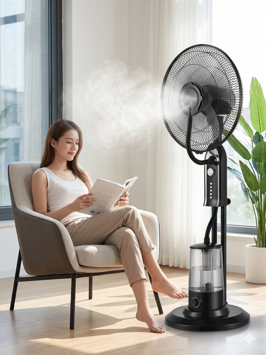 Premium Podni Ventilator sa Vodenom Maglom i Daljinskim Upravljačem