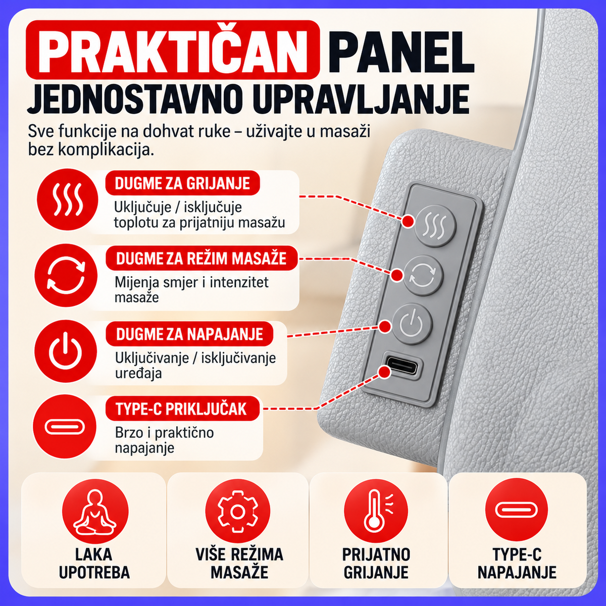 4D MULTIFUNKCIONALNI MASAŽER 3U1