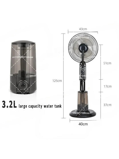 Premium Podni Ventilator sa Vodenom Maglom i Daljinskim Upravljačem