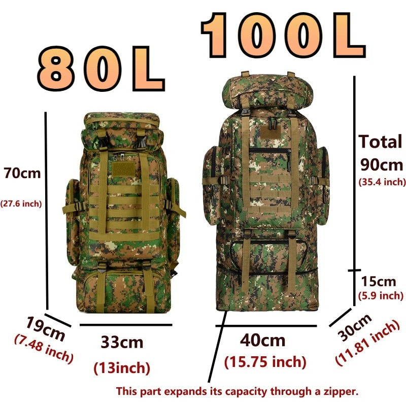 XXL Taktički Planinarski Ranac 80L/100L – Spreman za svaku avanturu