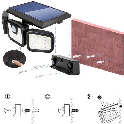 Trostrani Solarni LED Reflektor 15W DMD sa Senzorom