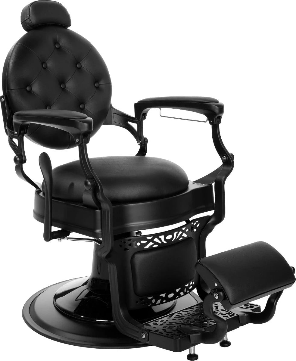 Premium Klasična Berberska Stolica "Vintage Royale" - Crna Edition